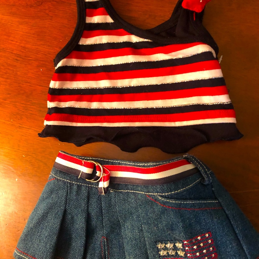 Buildabear 4th of July red white and blue.